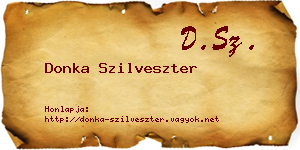 Donka Szilveszter névjegykártya